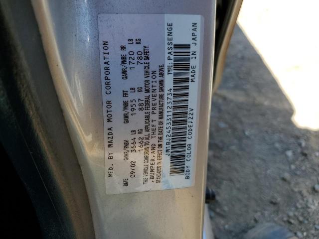 JM1BJ245331123734 - 2003 MAZDA PROTEGE PR5 银色 照片 12