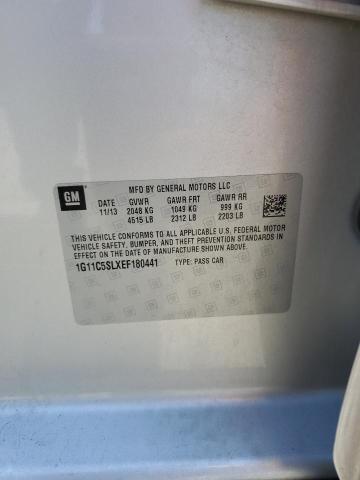 1G11C5SLXEF180441 - 2014 CHEVROLET MALIBU 1LT 银色 照片 12