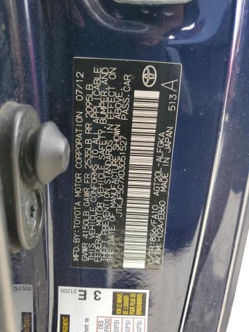 JTKJF5C7XD3051527 - 2013 TOYOTA SCION TC Mavi foto 12