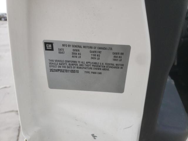 2G2WP552781105510 - 2008 PONTIAC GRAND PRIX 白色 照片 12