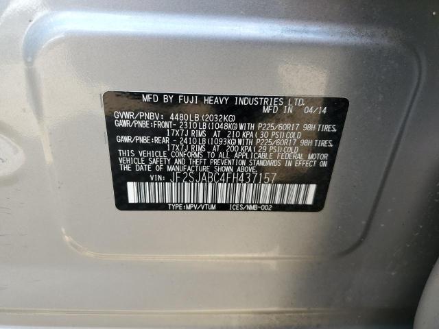 JF2SJABC4FH437157 - 2015 SUBARU FORESTER 2.5I SILVER photo 12