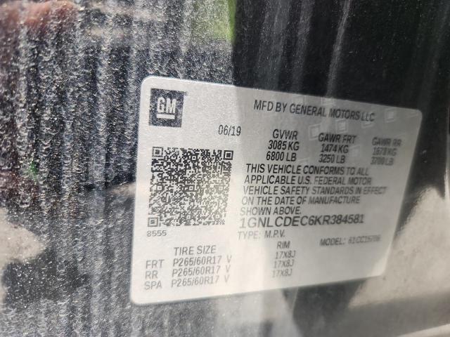 1GNLCDEC6KR384581 - 2019 CHEVROLET TAHOE POLICE Czarny zdjęcie 13