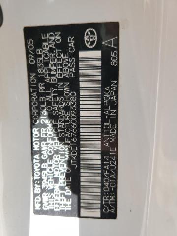 JTKDE167660093380 - 2006 TOYOTA SCION TC 白色 照片 12