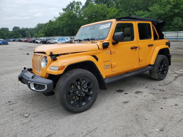 1C4JJXP69MW642871 - 2021 JEEP WRANGLER U SAHARA 4XE YELLOW photo 1