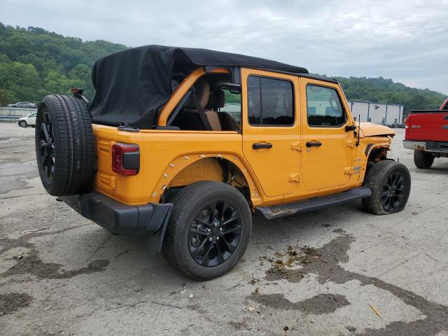1C4JJXP69MW642871 - 2021 JEEP WRANGLER U SAHARA 4XE YELLOW photo 3