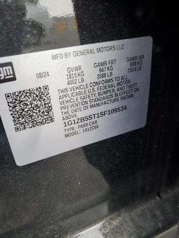 1G1ZB5ST1SF109534 - 2025 CHEVROLET MALIBU LS BLACK photo 12