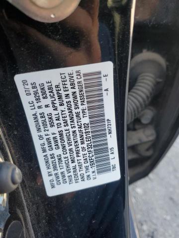 19XFC1F32LE018102 - 2020 HONDA CIVIC EX შავი ფოტო 12