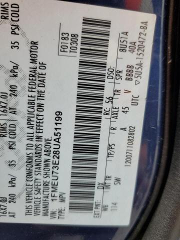 1FMEU73E28UA51199 - 2008 FORD EXPLORER XLT BLUE photo 13