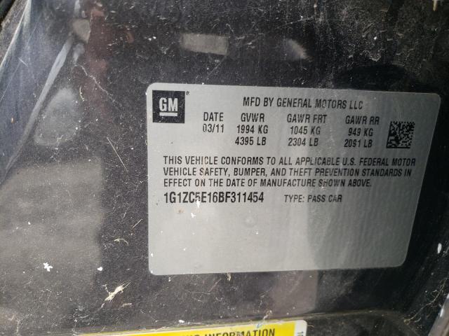 1G1ZC5E16BF311454 - 2011 CHEVROLET MALIBU 1LT 黑色 照片 12