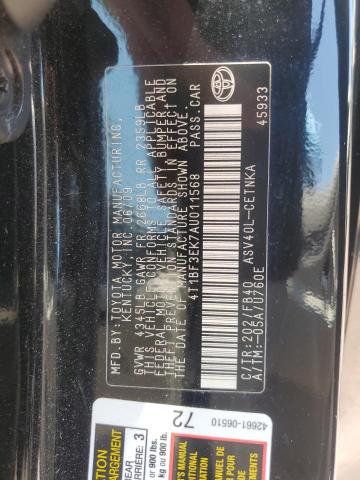 4T1BF3EK7AU011568 - 2010 TOYOTA CAMRY BASE BLACK photo 12