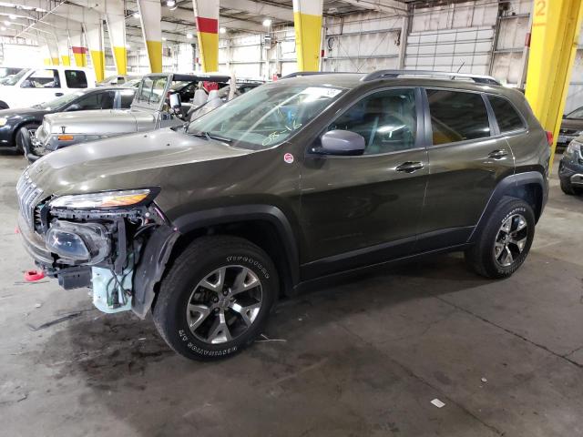 1C4PJMBS0FW634240 - 2015 JEEP CHEROKEE TRAILHAWK GREEN photo 1