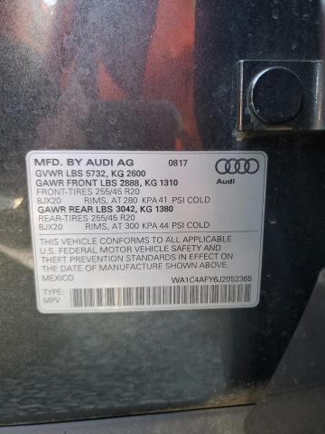 WA1C4AFY6J2052365 - 2018 AUDI SQ5 PRESTIGE GRAY photo 13