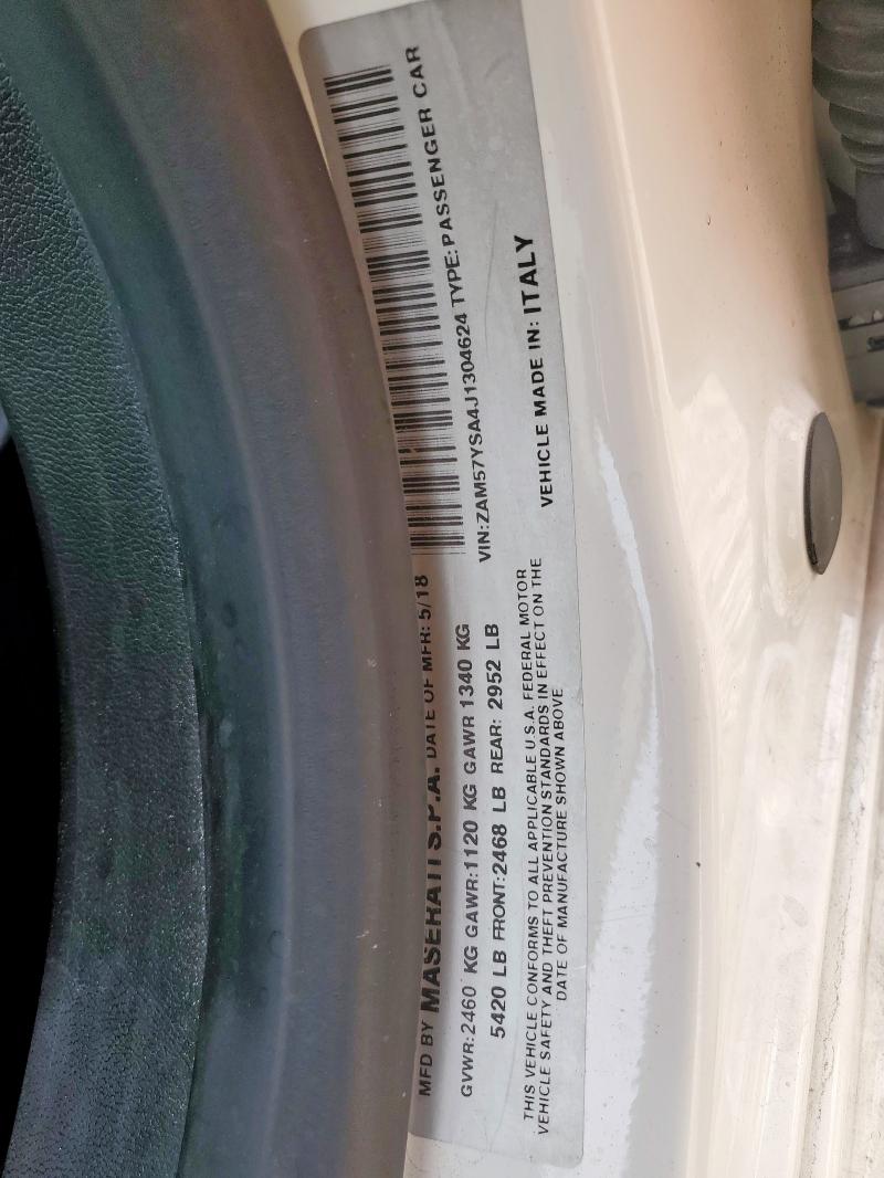 ZAM57YSA4J1304624 - 2018 MASERATI GHIBLI S Ağ foto 12