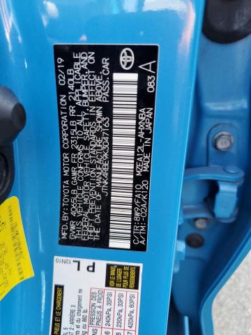 JTNK4RBE9K3047163 - 2019 TOYOTA COROLLA SE Blau Foto 12