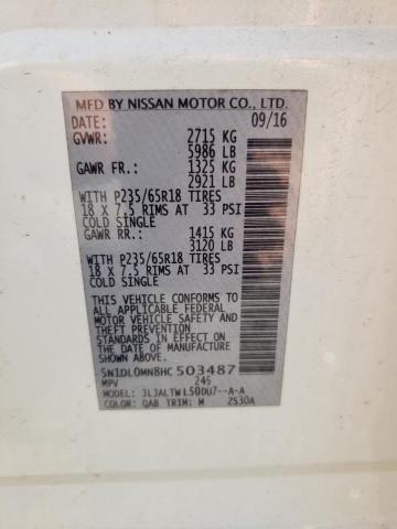 5N1DL0MN8HC503487 - 2017 INFINITI QX60 WHITE photo 13