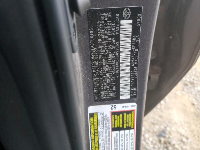 4T1G11AK5RU852069 - 2024 TOYOTA CAMRY SE NIGHT SHADE GRAY photo 12