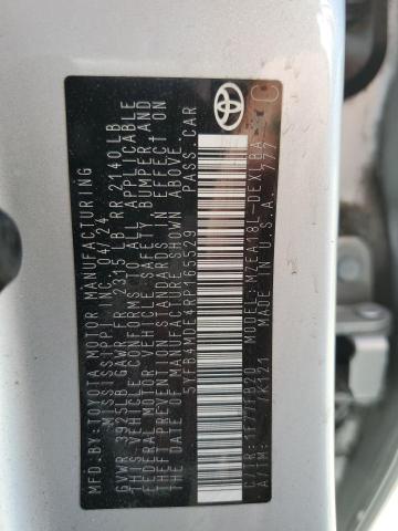 5YFB4MDE4RP165529 - 2024 TOYOTA COROLLA LE SILVER photo 12