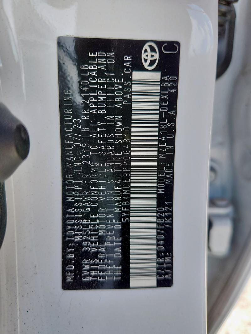 5YFB4MDE9PP064810 - 2023 TOYOTA COROLLA LE Ağ foto 12