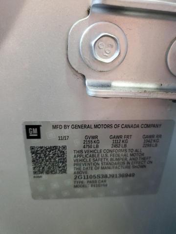 2G1105S38J9136949 - 2018 CHEVROLET IMPALA LT Gümüş foto 13