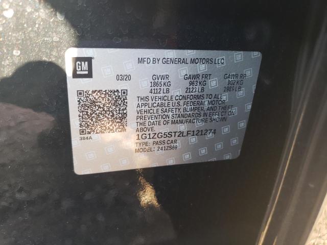 1G1ZG5ST2LF121274 - 2020 CHEVROLET MALIBU RS 黑色 照片 12