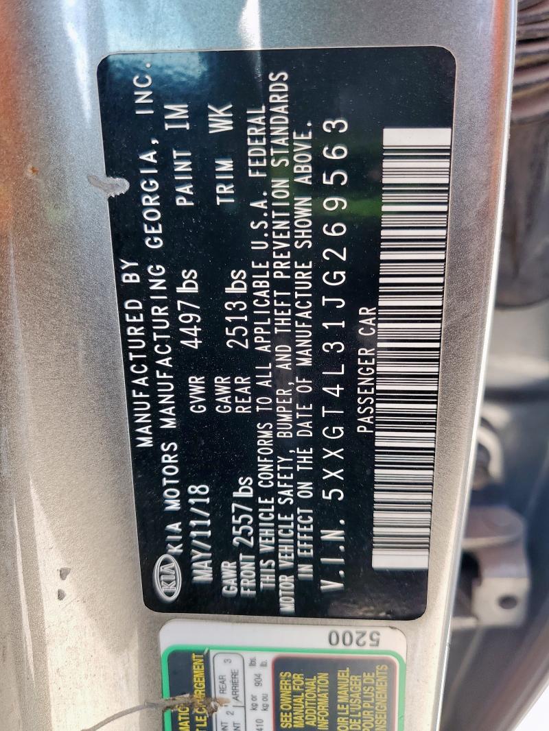 5XXGT4L31JG269563 - 2018 KIA OPTIMA LX Boz foto 12