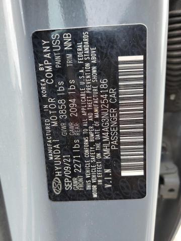 KMHLM4AG3NU254186 - 2022 HYUNDAI ELANTRA SEL GRAY photo 12