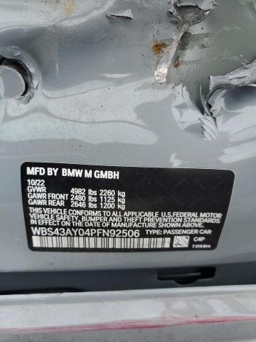 WBS43AY04PFN92506 - 2023 BMW M3 COMPETITION ნაცრისფერი ფოტო 12