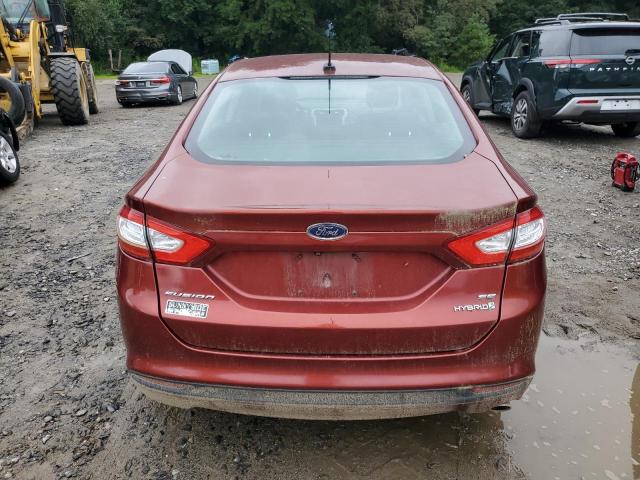 3FA6P0LU0ER181280 - 2014 FORD FUSION SE HYBRID BURGUNDY photo 6