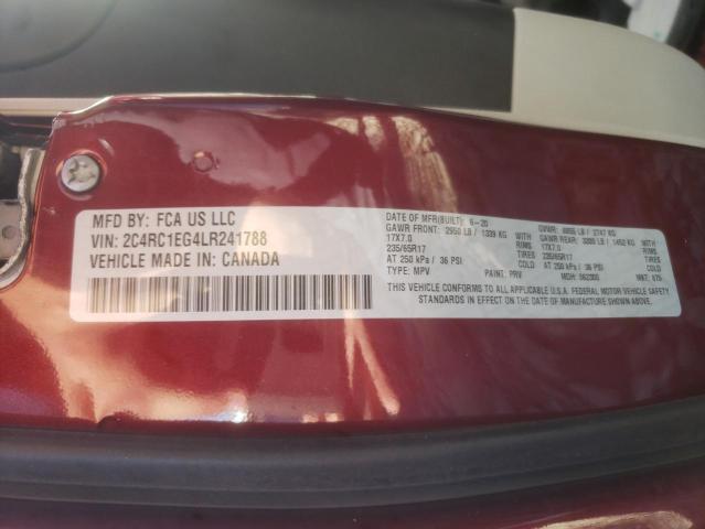 2C4RC1EG4LR241788 - 2020 CHRYSLER PACIFICA TOURING L PLUS RED photo 10