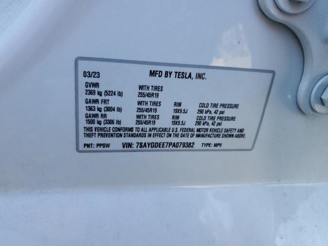 7SAYGDEE7PA079382 - 2023 TESLA MODEL Y Ақ фото 14