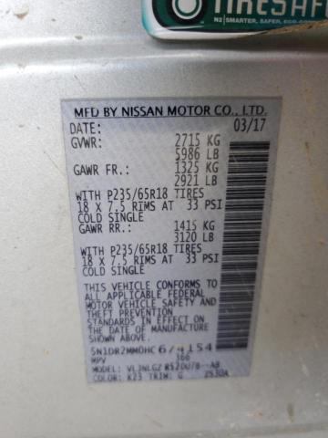 5N1DR2MM0HC674154 - 2017 NISSAN PATHFINDER S SILVER photo 13