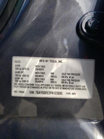 7SAYGDEE2PA123885 - 2023 TESLA MODEL Y Szary zdjęcie 13