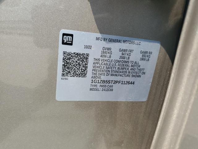 1G1ZB5ST2PF112644 - 2023 CHEVROLET MALIBU LS ბეჟი ფოტო 12