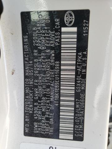 4T1BK1EB9EU116988 - 2014 TOYOTA AVALON BASE WHITE photo 12