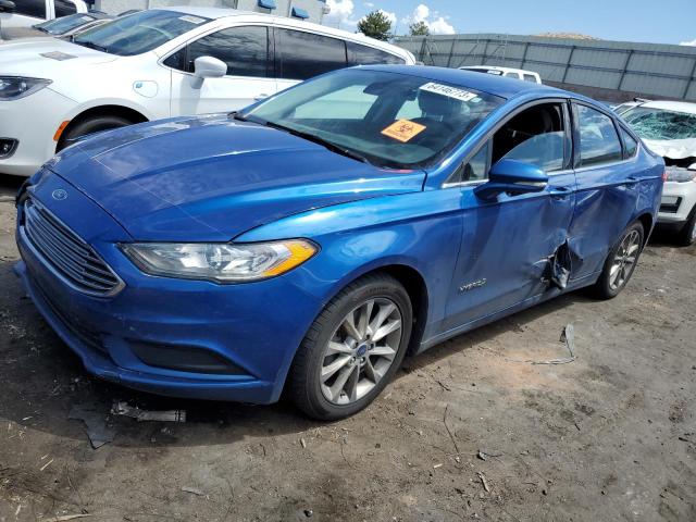 3FA6P0LU4HR296954 - 2017 FORD FUSION SE HYBRID BLUE photo 1