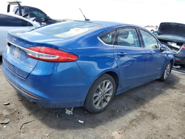 3FA6P0LU4HR296954 - 2017 FORD FUSION SE HYBRID BLUE photo 3