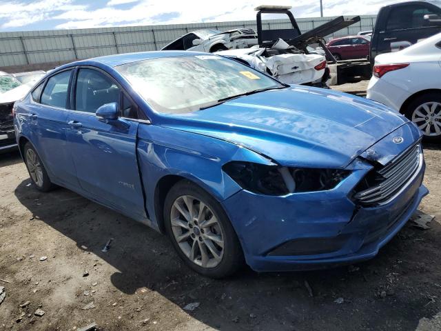 3FA6P0LU4HR296954 - 2017 FORD FUSION SE HYBRID BLUE photo 4