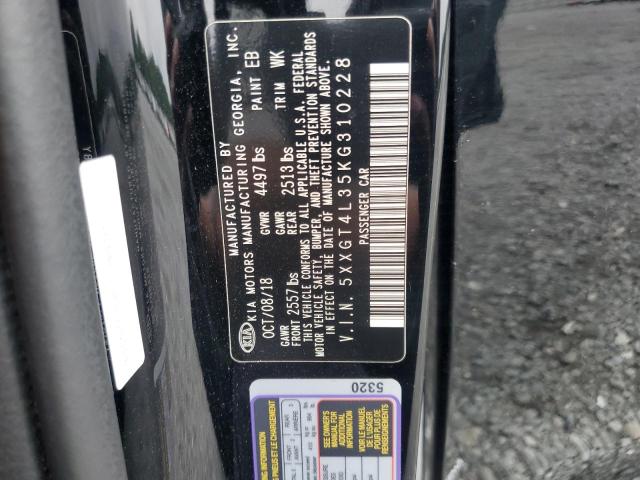 5XXGT4L35KG310228 - 2019 KIA OPTIMA LX შავი ფოტო 12