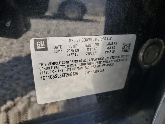 1G11C5SL3EF266139 - 2014 CHEVROLET MALIBU 1LT BLACK photo 12