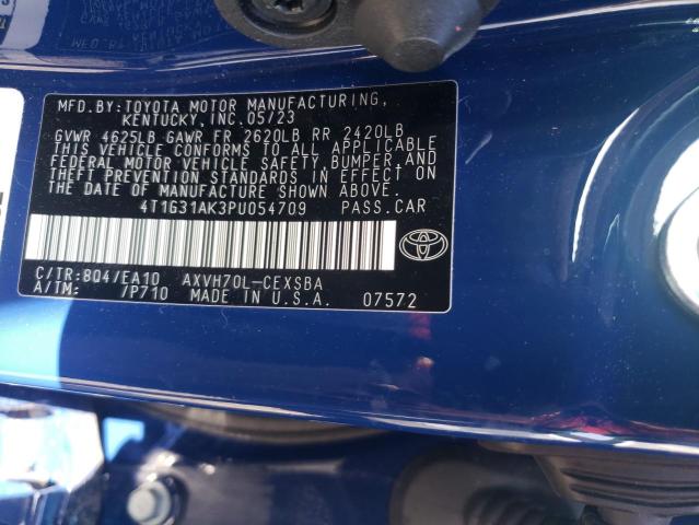 4T1G31AK3PU054709 - 2023 TOYOTA CAMRY SE NIGHT SHADE BLUE photo 12