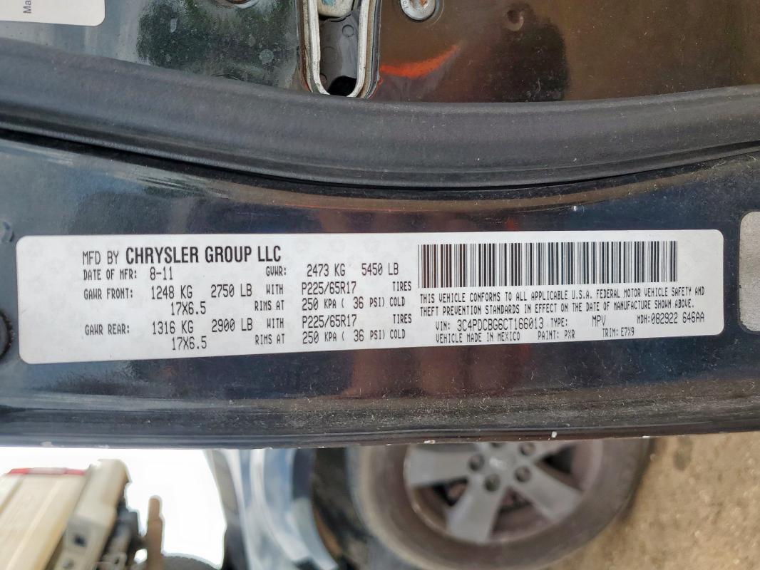 3C4PDCBG6CT166013 - 2012 DODGE JOURNEY SXT BLACK photo 13