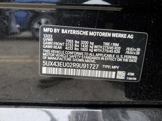 5UX43EU02R9U91727 - 2024 BMW X5 XDRIVE50E BLACK photo 14