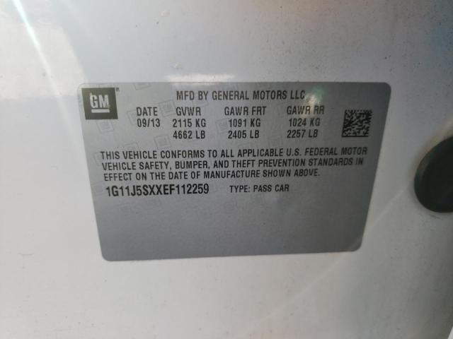 1G11J5SXXEF112259 - 2014 CHEVROLET MALIBU LTZ 白色 照片 10