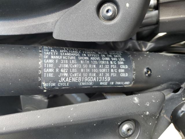 JKAENEB19GDA13159 - 2016 KAWASAKI EN650 B TWO TONE photo 9