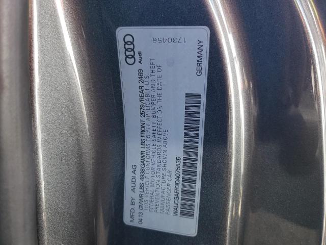 WAUCGAFR3DA075535 - 2013 AUDI S5 PREMIUM PLUS 灰色 照片 12