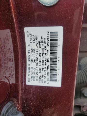 1HGCR2F86GA108950 - 2016 HONDA ACCORD EXL BURGUNDY photo 12