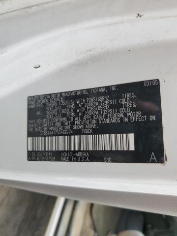 5TBBT44175S466774 - 2005 TOYOTA TUNDRA ACCESS CAB SR5 WHITE photo 12