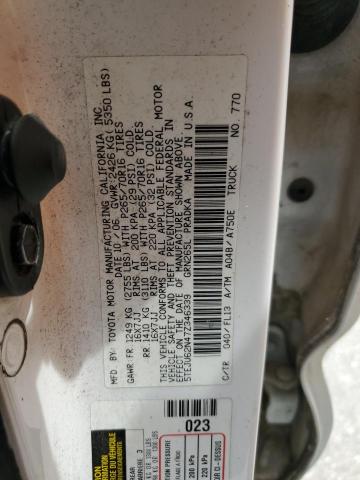 5TEJU62N47Z346339 - 2007 TOYOTA TACOMA DOUBLE CAB PRERUNNER WHITE photo 12