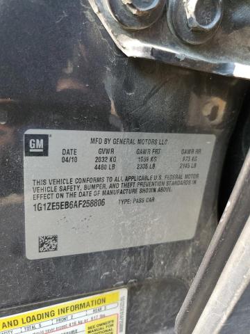 1G1ZE5EB6AF258806 - 2010 CHEVROLET MALIBU LTZ ნაცრისფერი ფოტო 12