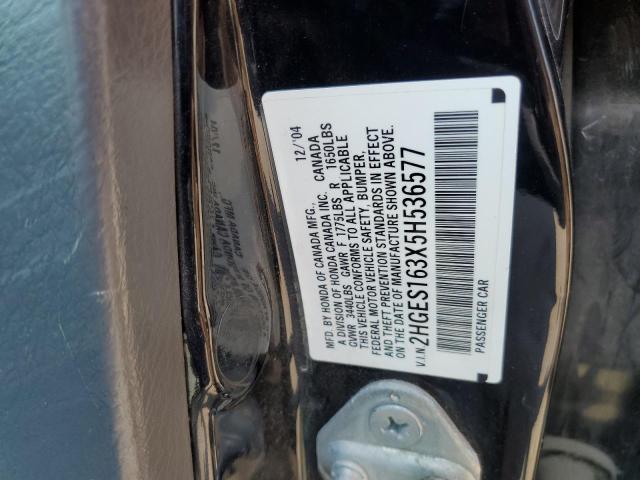 2HGES163X5H536577 - 2005 HONDA CIVIC DX VP Mavi foto 12